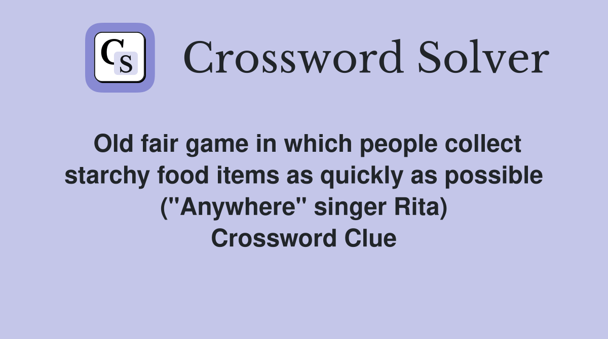 Old fair game in which people collect starchy food items as quickly as